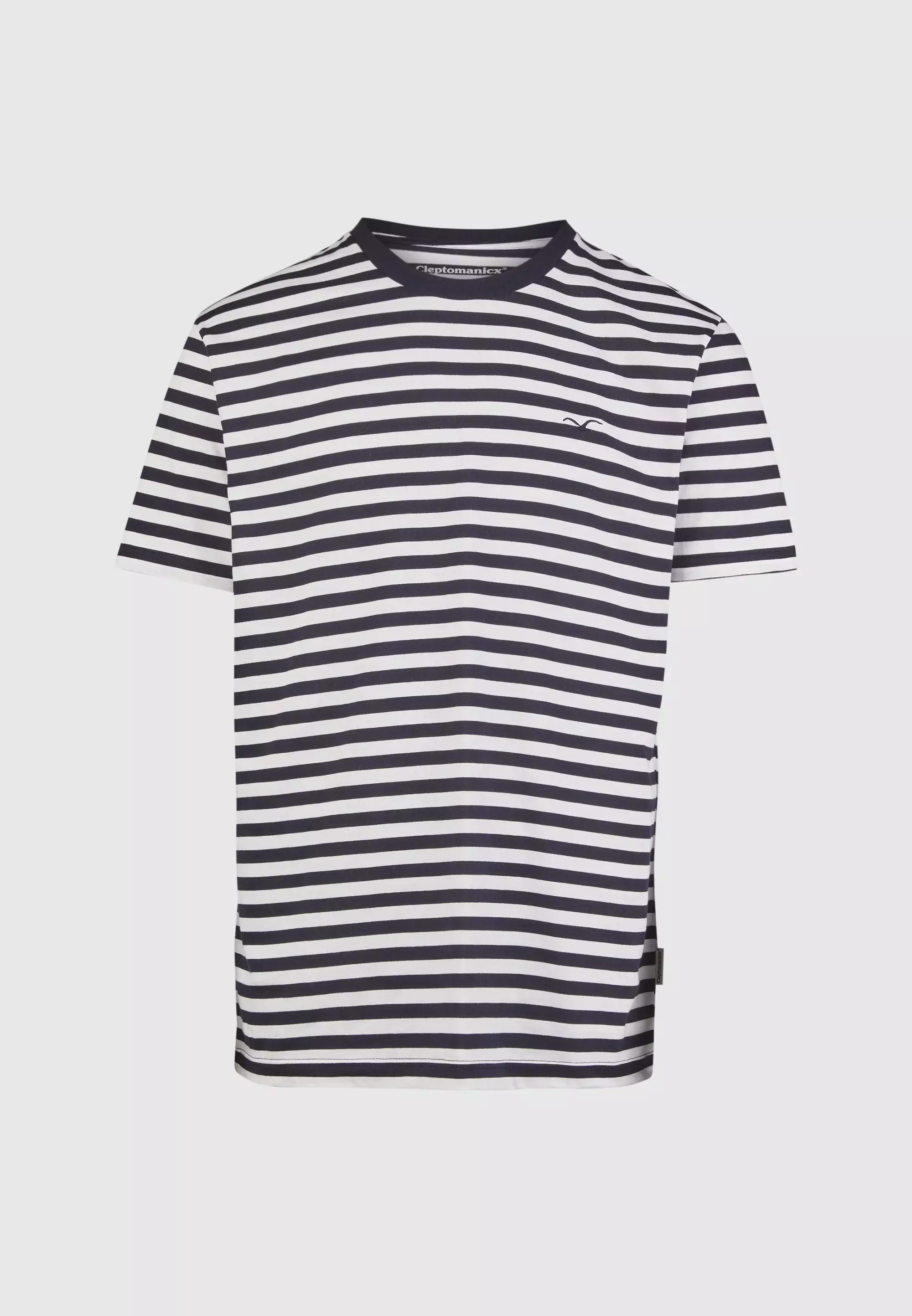Cleptomanicx Basic Tee Ligull Stripe Regular Herren T-Shirt blau weiß